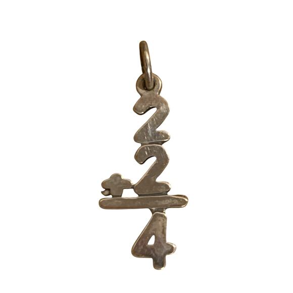 James Avery Charm or Pendant Sterling Silver 2+2=4 Math Retired - Picture 2 of 5